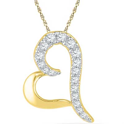 "18 Kt Gold Amazing Heart Diamond Pendant - Ph017012 - Click here to View more details about this Product